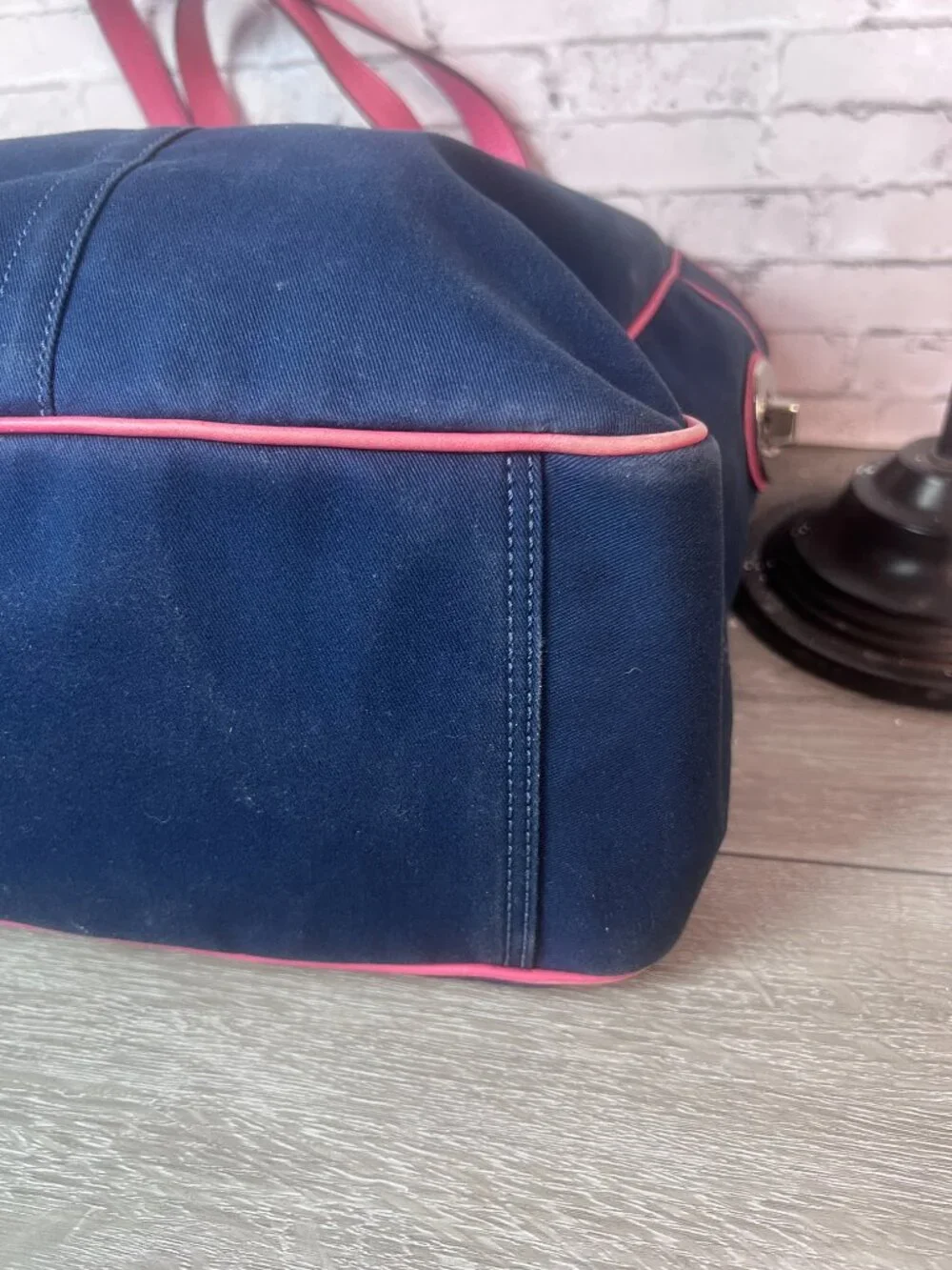 Very Rare Coach Bonnie Cashin Tote Shoulder Bag Blue Canvas